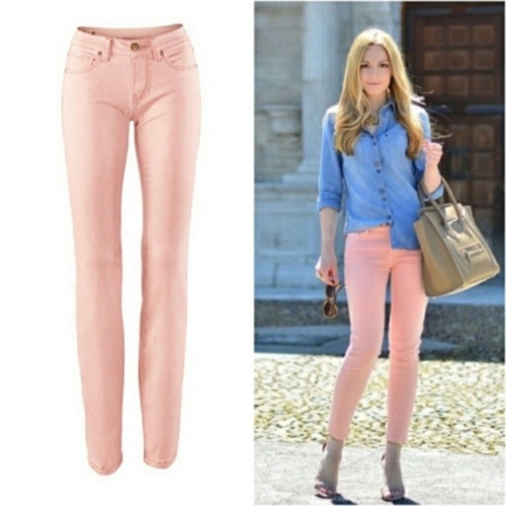 CAbi Curvy Skinny Jeans Nectar Pink Cotton Stretch Women’s Sz 6 #230‎